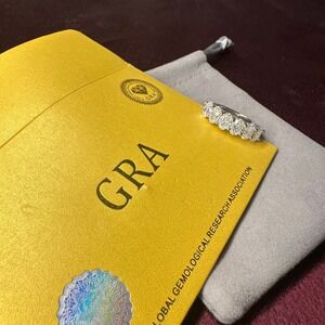 Moissanite Wedding Band,‎ Half Eternity Ring, Anniversary Band Size 9